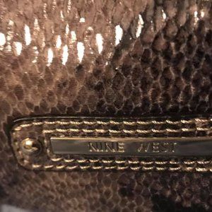 EUC NINE WEST Faux Snakeskin Large Handbag